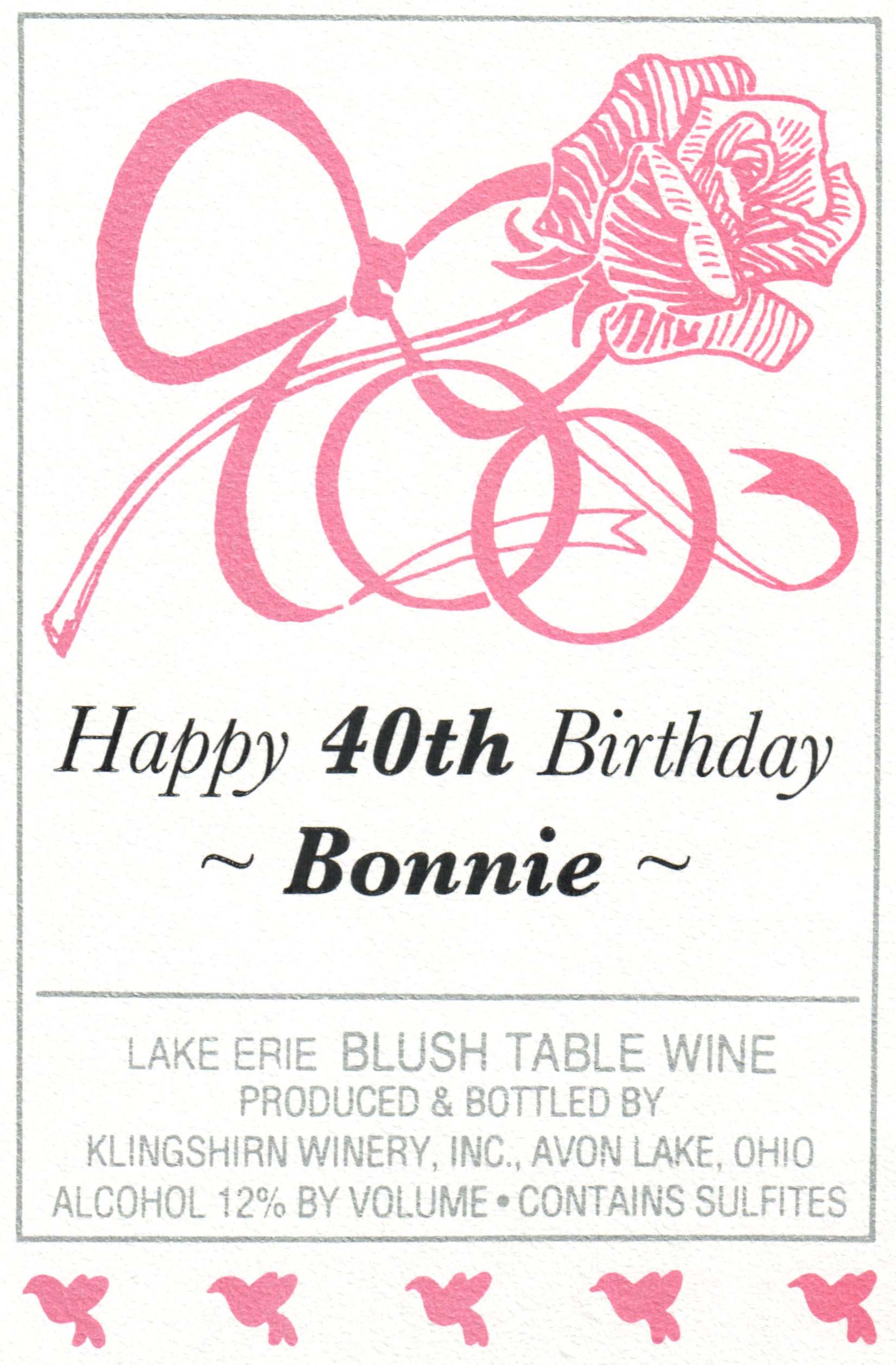 Rose design label